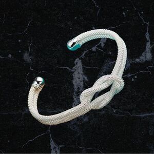 Elegant‎ Sterling Silver Interwoven Knot Bangle Bracelet